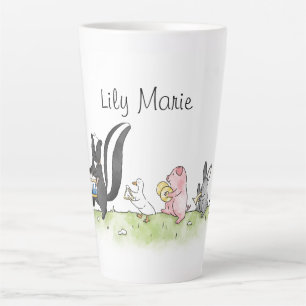 Caneca De Café Latte Banda Marcial de Animais Caprichosos Personalizada