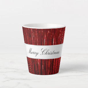 Caneca De Café Latte Bandas de Tinsel com Grelha Vermelha
