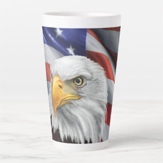 Caneca De Café Latte Bandeira Americana Bald Eagle Coffee Mug