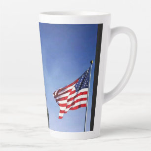Caneca De Café Latte Bandeira Americana e Orgulho Patriótico EUA do Cap