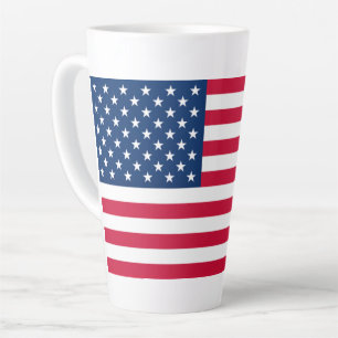Caneca De Café Latte Bandeira Americana Latte Mug