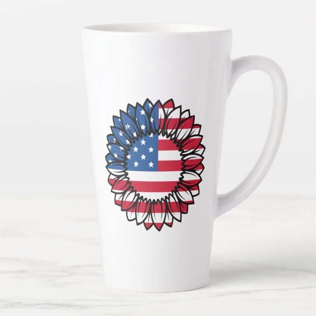 Caneca De Café Latte Bandeira Americana Sunflower-32222 (Direita)