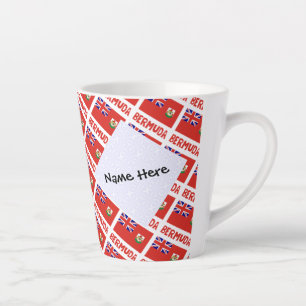 Caneca De Café Latte Bandeira Bermudiana Bermudas Personalizada em Mosa