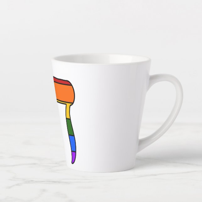 Caneca De Café Latte Bandeira Chai do Orgulho Arco-íris (Direita)