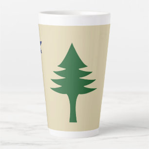 Caneca De Café Latte Bandeira da árvore de pinheiro e estrela de 1901 d