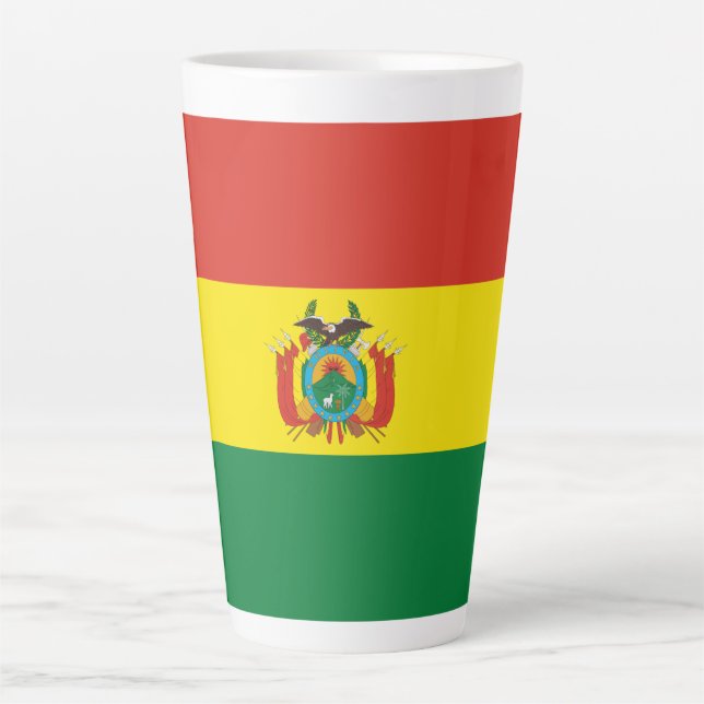 Caneca De Café Latte Bandeira da Bolívia Patriótica Latte Mug (Frente)