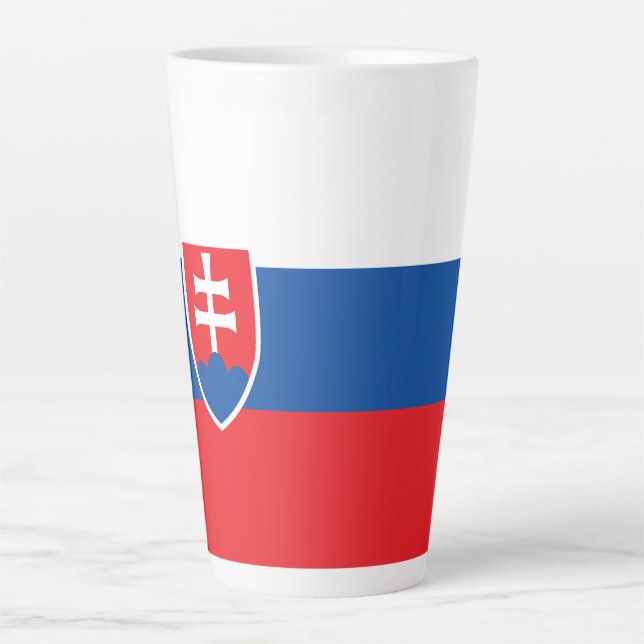 Caneca De Café Latte Bandeira da Eslováquia (Frente)