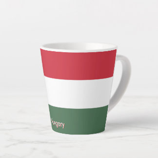 Caneca De Café Latte Bandeira da Hungria personalizada