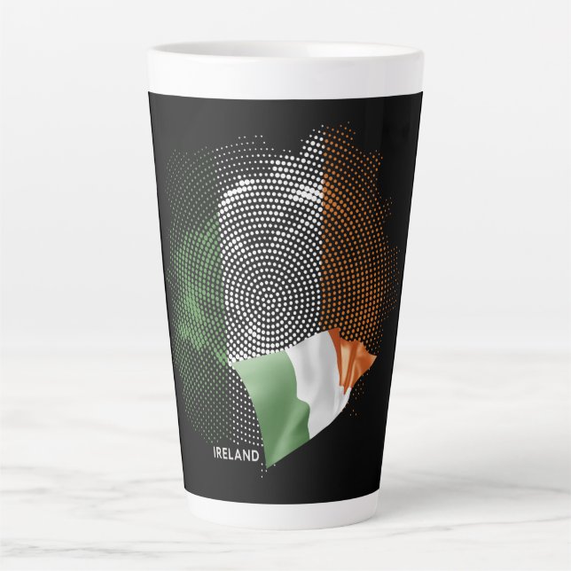 Caneca De Café Latte bandeira da Irlanda (Frente)