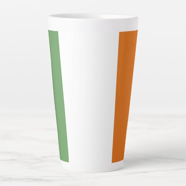 Caneca De Café Latte Bandeira da Irlanda (Frente)