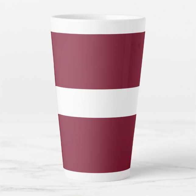 Caneca De Café Latte Bandeira da Letónia (Frente)