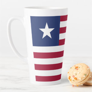 Caneca De Café Latte Bandeira da Libéria