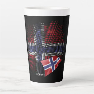 Caneca De Café Latte bandeira da Noruega