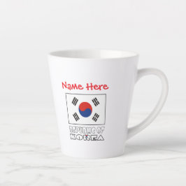 Caneca De Café Latte Bandeira da República da Coreia Personalizada Pequ