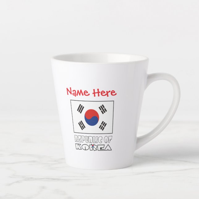 Caneca De Café Latte Bandeira da República da Coreia Personalizada Pequ (Direita)