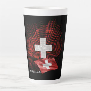 Caneca De Café Latte bandeira da Suíça