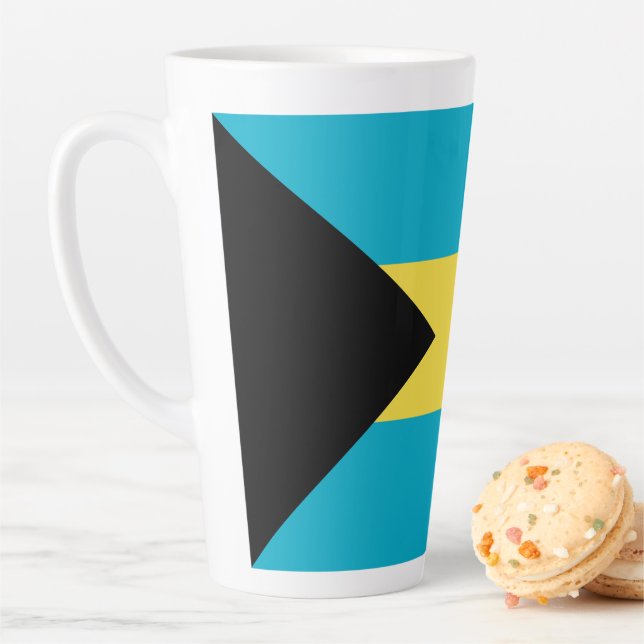 Caneca De Café Latte bandeira das Bahamas (In Situ)