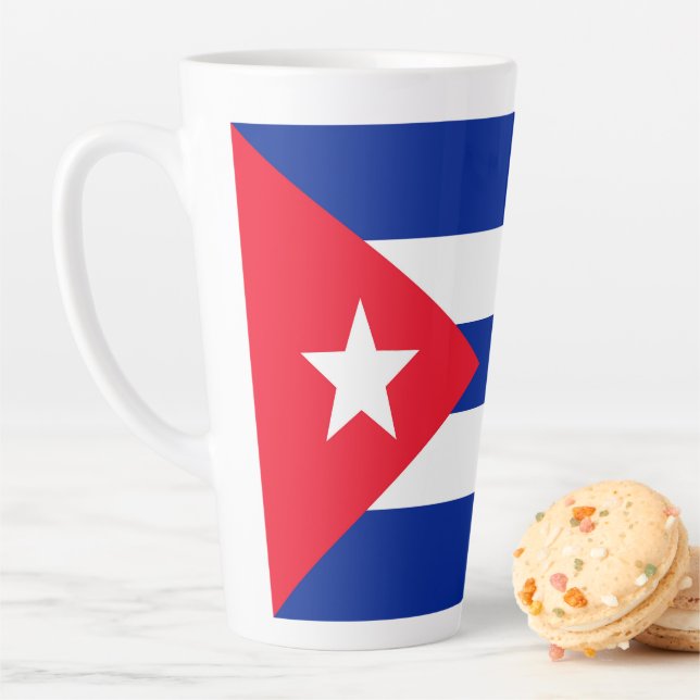 Caneca De Café Latte Bandeira de Cuba (In Situ)