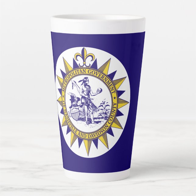 Caneca De Café Latte Bandeira de Nashville, Tennessee Latte Mug (Frente)