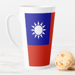 Caneca De Café Latte Bandeira de Taiwan