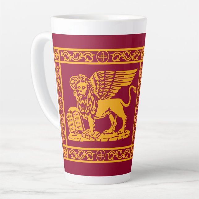 Caneca De Café Latte Bandeira de Veneza Photo Wallet (Ângulo esquerdo)