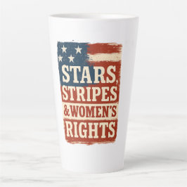 Caneca De Café Latte Bandeira Distress com Estrelas, Listras e Direitos