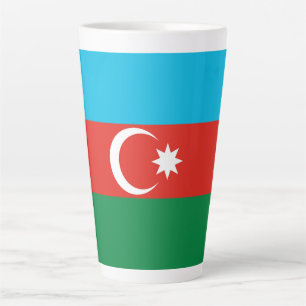 Caneca De Café Latte Bandeira do Azerbaijão