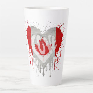 Caneca De Café Latte Bandeira do Canadá do Amor
