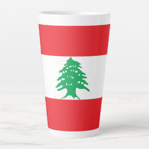 Caneca De Café Latte Bandeira do Líbano