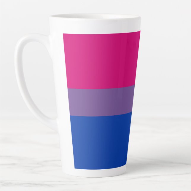 Caneca De Café Latte Bandeira do Orgulho Bissexual (Esquerda)