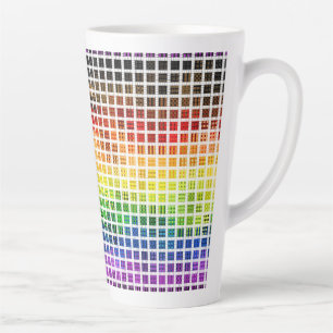 Caneca De Café Latte Bandeira do Orgulho Gay Colorida Xadrez Boho Excên