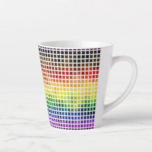Caneca De Café Latte Bandeira do Orgulho Gay Colorida Xadrez Boho Excên