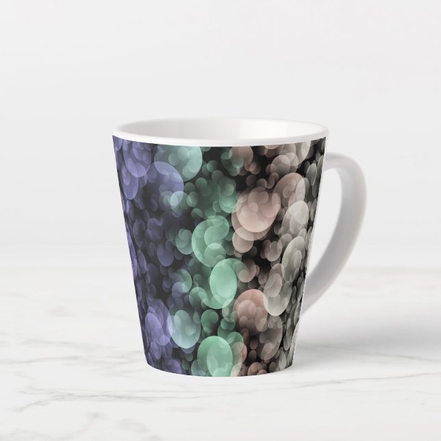 Caneca De Café Latte Bandeira do Orgulho Uingender Groovy Boho Bolhas E (Ângulo direito)