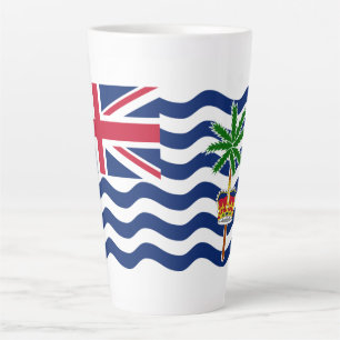 Caneca De Café Latte Bandeira do Território Britânico do Oceano Índico