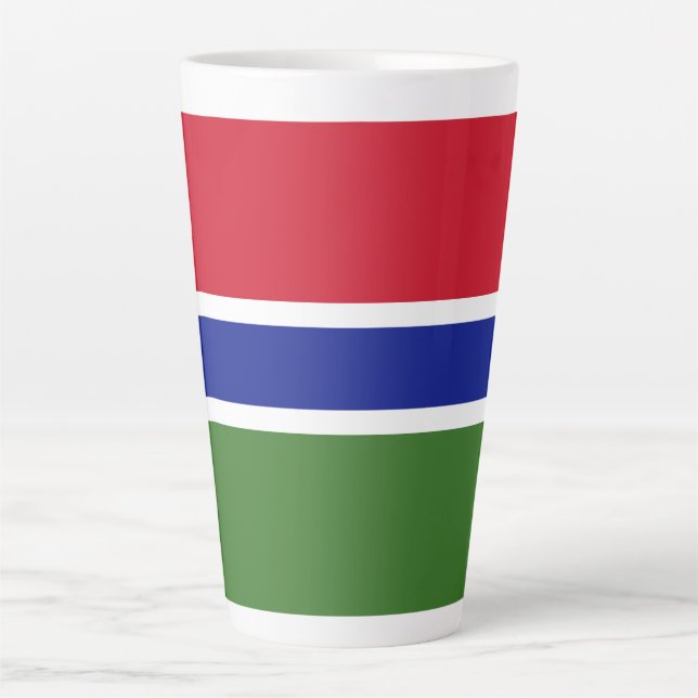 Caneca De Café Latte Bandeira Gâmbia (Frente)