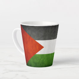 Caneca De Café Latte Bandeira Grunge Palestina Destressada