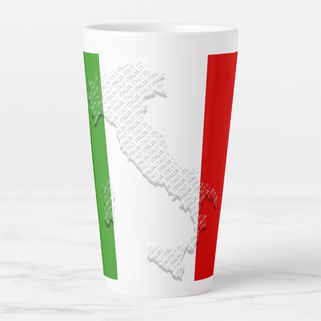 Caneca De Café Latte Bandeira italiana (Frente)