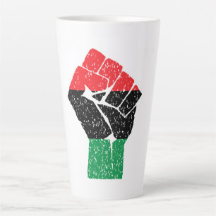 Caneca De Café Latte bandeira Pan-Africana Punho, história negra afro-a