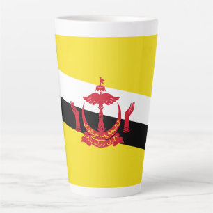 Caneca De Café Latte Bandeira Patriótica de Brunei