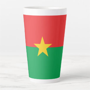 Caneca De Café Latte Bandeira Patriótica de Burkina Faso