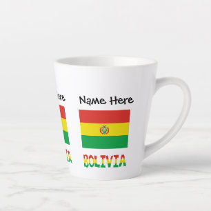 Caneca De Café Latte Bandeira Personalizada da Bolívia Boliviana 