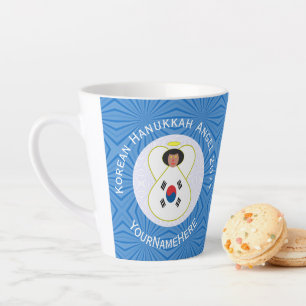 Caneca De Café Latte Bandeira Personalizada do Anjo do Hanukkah da Core