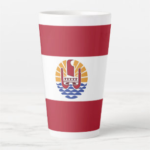 Caneca De Café Latte bandeira Polinésia Francesa