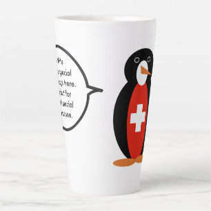 Caneca De Café Latte Bandeira Suíça Pinguim Senhora Personalizada