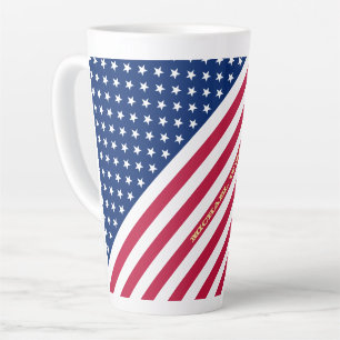 Caneca De Café Latte Bandeiras Americanas de Estrelas de Bandeiras Stri
