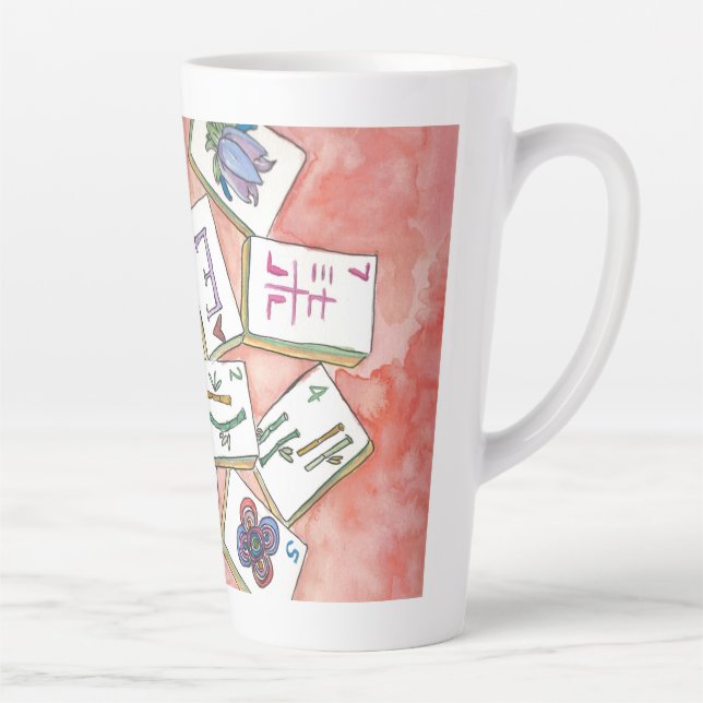 Caneca De Café Latte bandeja de azulejos rosa (Direita)