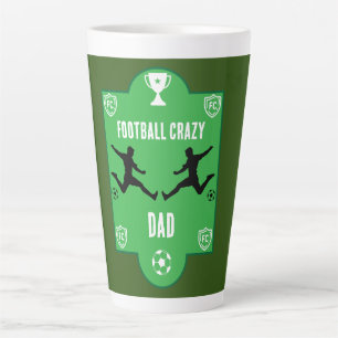 Caneca De Café Latte Banner de aniversário de futebol