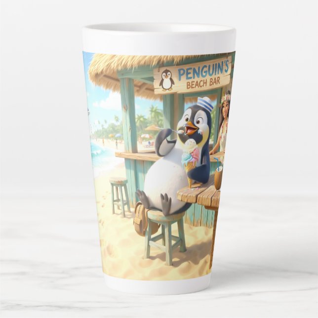 Caneca De Café Latte Bar da Praia do Pinguim (Frente)