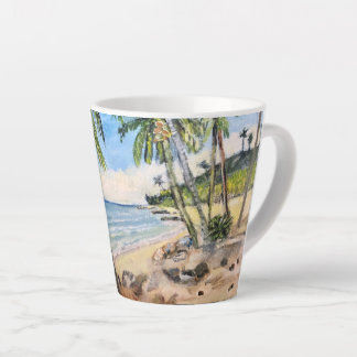Caneca De Café Latte Barbados Beach, Latte Mug