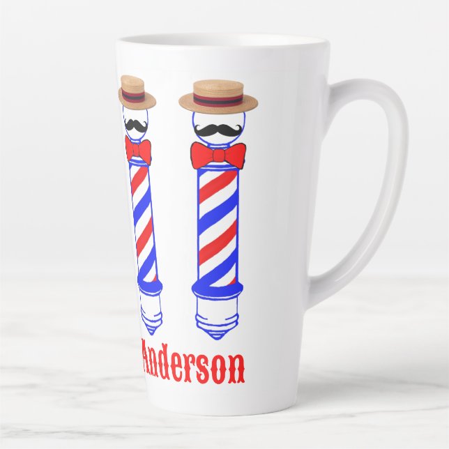 Caneca De Café Latte Barbershop Barberpole Singers Personalizam (Direita)